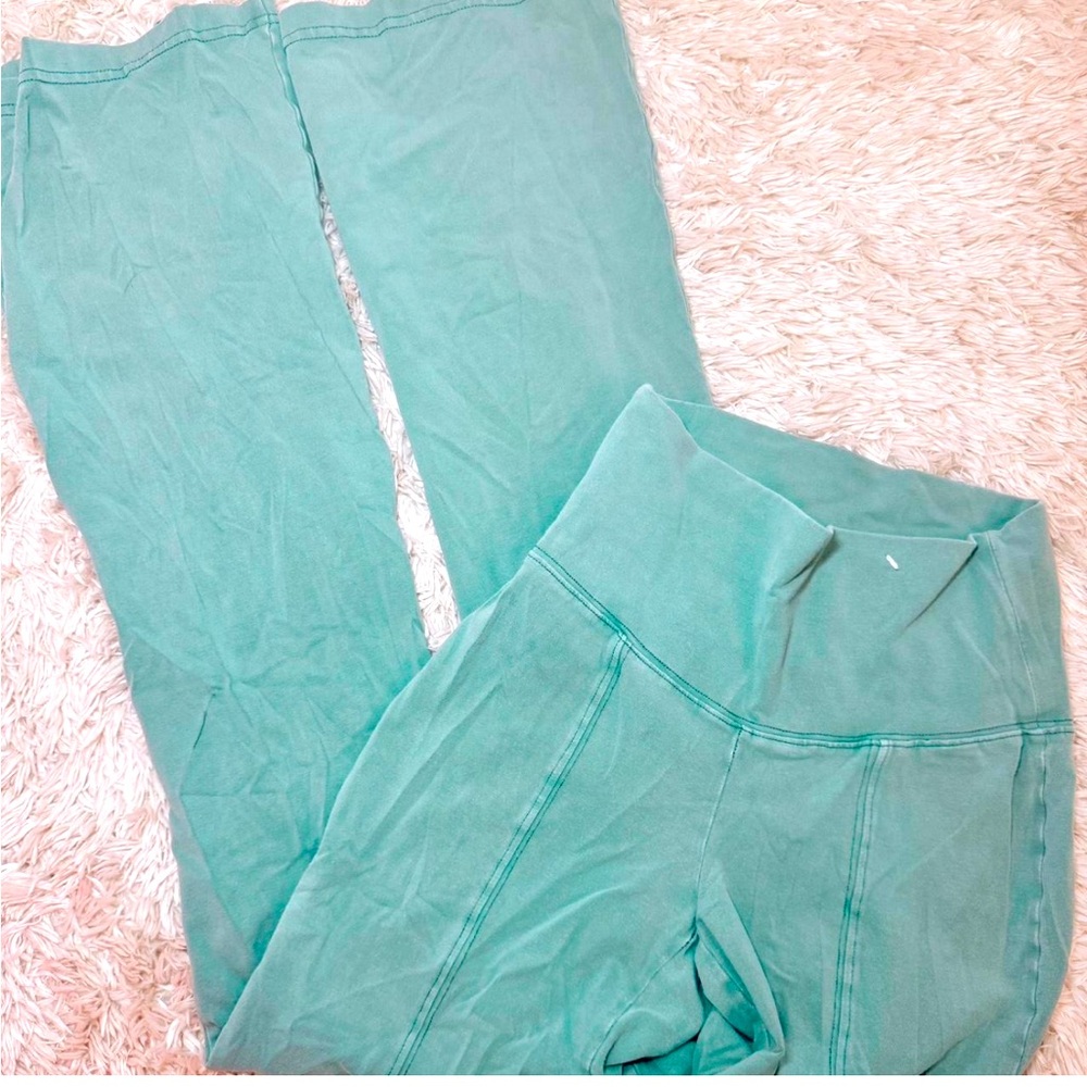 Aritzia Green Flare Pants